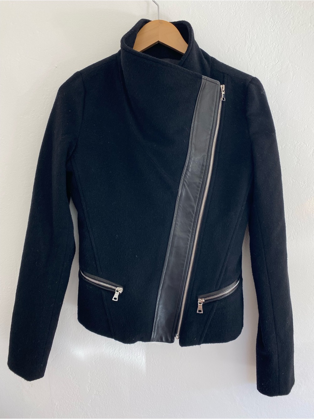 J'Amy Tarr Jet Black Japanese Wool Moto Jacket